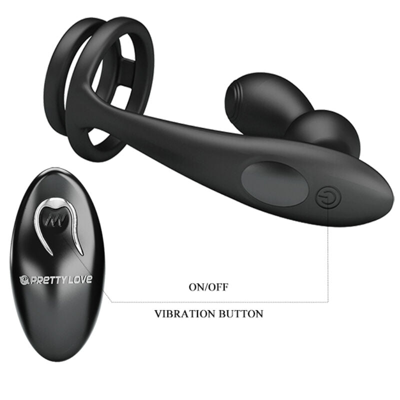 PRETTY LOVE MALE ANNEAU PÉNIS MARSHALL PLUG ANAL VIBRANT TÉLÉCOMMANDE — accessoires inclus