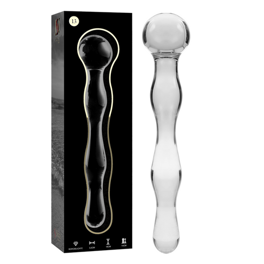 NEBULA SERIES BY IBIZA Modèle 13 Gode Verre Borosilicate Clair 18 Cm -O- 3.5 Cm - Aura Intime