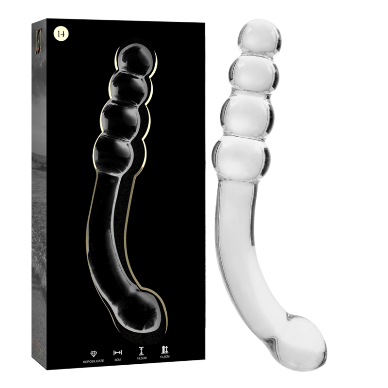 NEBULA SERIES BY IBIZA Modèle 14 Gode Verre Borosilicate Clair 18.5 Cm -O- 3 Cm - Aura Intime