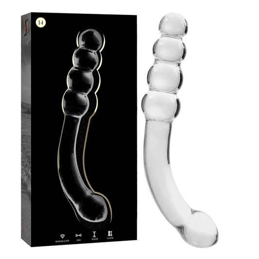 NEBULA SERIES BY IBIZA Modèle 14 Gode Verre Borosilicate Clair 18.5 Cm -O- 3 Cm - Aura Intime