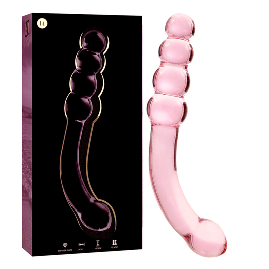 NEBULA SERIES BY IBIZA Modèle 14 Gode Verre Borosilicate Rose 18.5 Cm -O- 3 Cm - Aura Intime