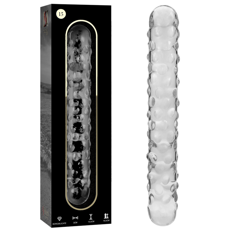 NEBULA SERIES BY IBIZA Modèle 15 Gode Verre Borosilicate Clair 18.5 Cm -O- 3 Cm - Aura Intime