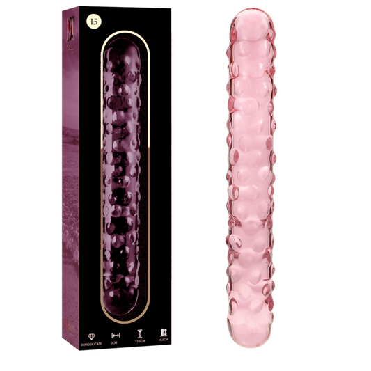 NEBULA SERIES BY IBIZA Modèle 15 Gode Verre Borosilicate Rose 18.5 Cm -O- 3 Cm - Aura Intime