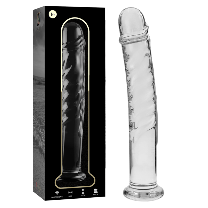 NEBULA SERIES BY IBIZA Modèle 16 Gode Verre Borosilicate Clair 18.5 Cm -O- 3 Cm - Aura Intime