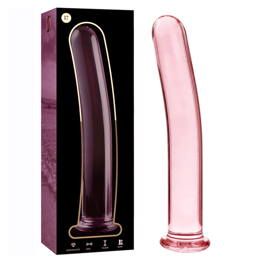 NEBULA SERIES BY IBIZA Modèle 17 Gode Verre Borosilicate Rose 18.5 Cm -O- 3 Cm - Aura Intime