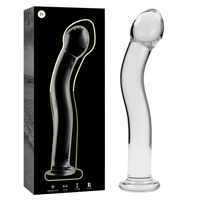 NEBULA SERIES BY IBIZA Modèle 18 Gode Verre Borosilicate Clair 18.5 Cm -O- 3.5 Cm - Aura Intime