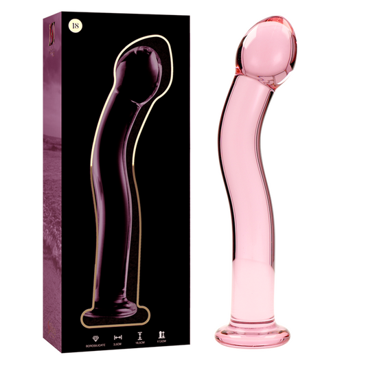 NEBULA SERIES BY IBIZA Modèle 18 Gode Verre Borosilicate Rose 18.5 Cm -O- 3.5 Cm - Aura Intime