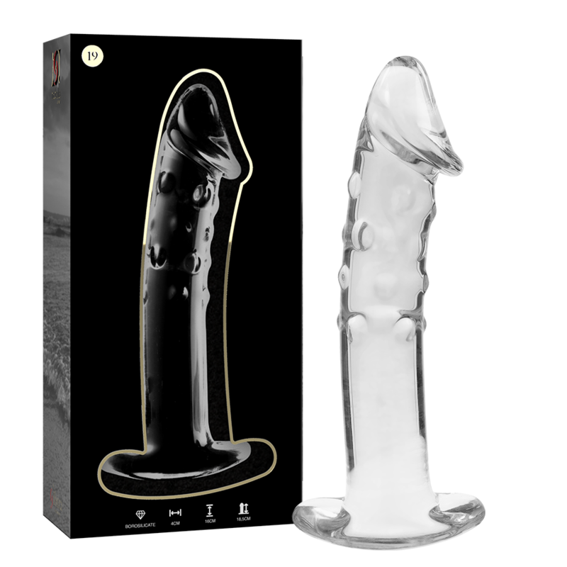 NEBULA SERIES BY IBIZA Modèle 19 Gode Verre Borosilicate Clair 18.5 Cm -O- 4 Cm - Aura Intime