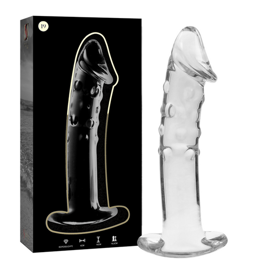 NEBULA SERIES BY IBIZA Modèle 19 Gode Verre Borosilicate Clair 18.5 Cm -O- 4 Cm - Aura Intime