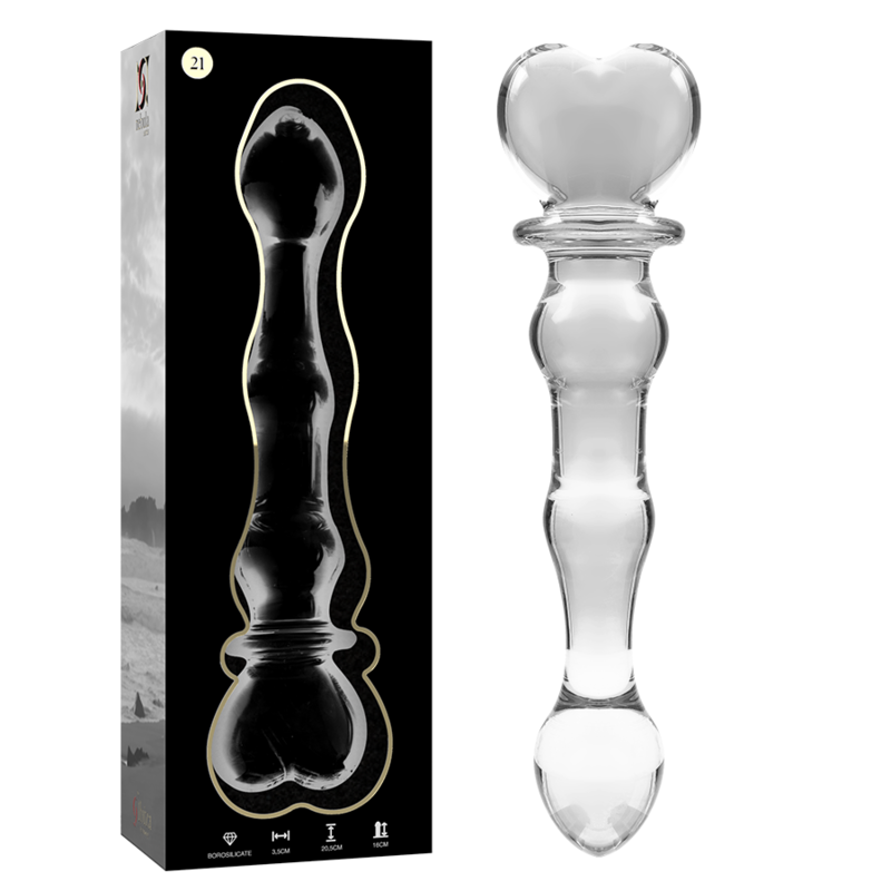 NEBULA SERIES BY IBIZA Modèle 21 Gode Verre Borosilicate Clair 20.5 Cm -O- 3.5 Cm - Aura Intime