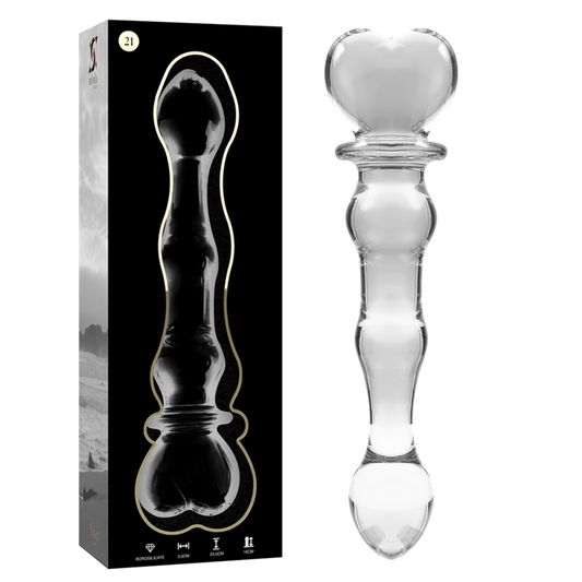 NEBULA SERIES BY IBIZA Modèle 21 Gode Verre Borosilicate Clair 20.5 Cm -O- 3.5 Cm - Aura Intime