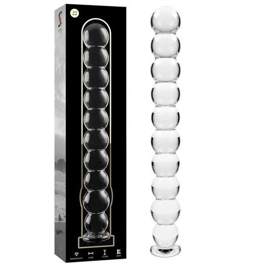 NEBULA SERIES BY IBIZA Modèle 22 Gode Verre Borosilicate Clair 21.5 Cm -O- 2.5 Cm - Aura Intime