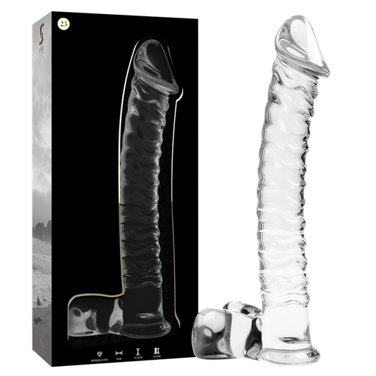 NEBULA SERIES BY IBIZA Modèle 23 Gode Verre Borosilicate Clair 21.5 Cm -O- 4 Cm - Aura Intime