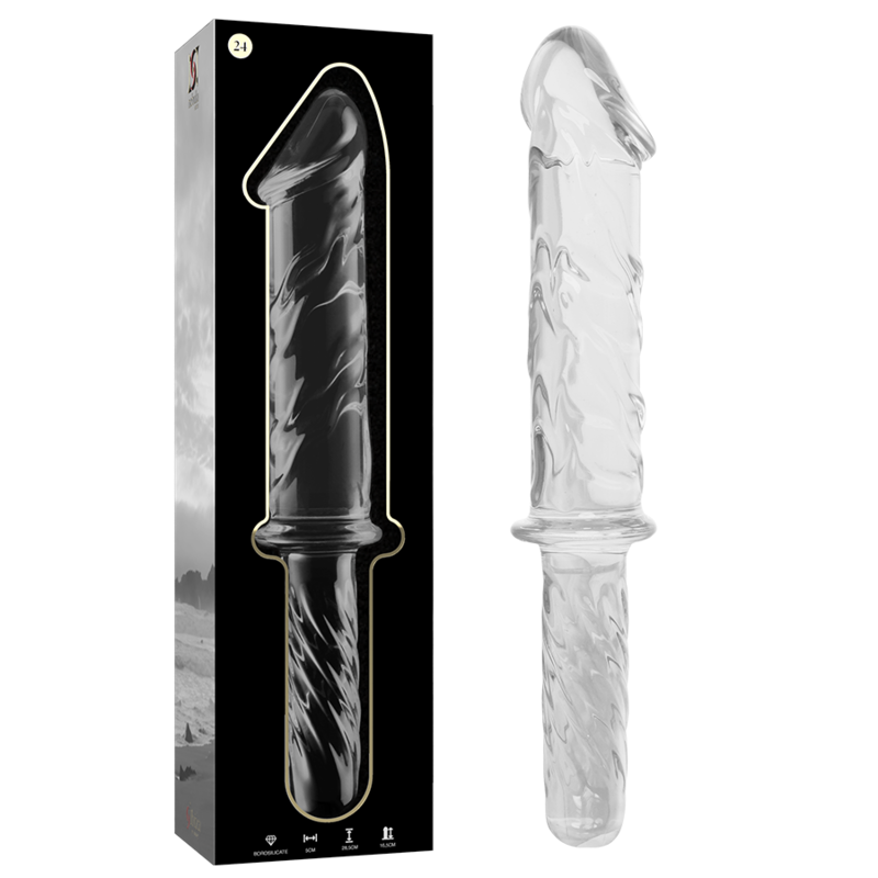 NEBULA SERIES BY IBIZA Modèle 24 Gode Verre Borosilicate Clair 28.5 Cm -O- 5 Cm - Aura Intime