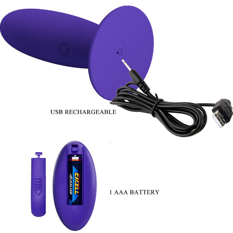 PRETTY LOVE YOUTH VIBRATEUR ANAL YOUTH PLUG TÉLÉCOMMANDE VIOLET — accessoires inclus