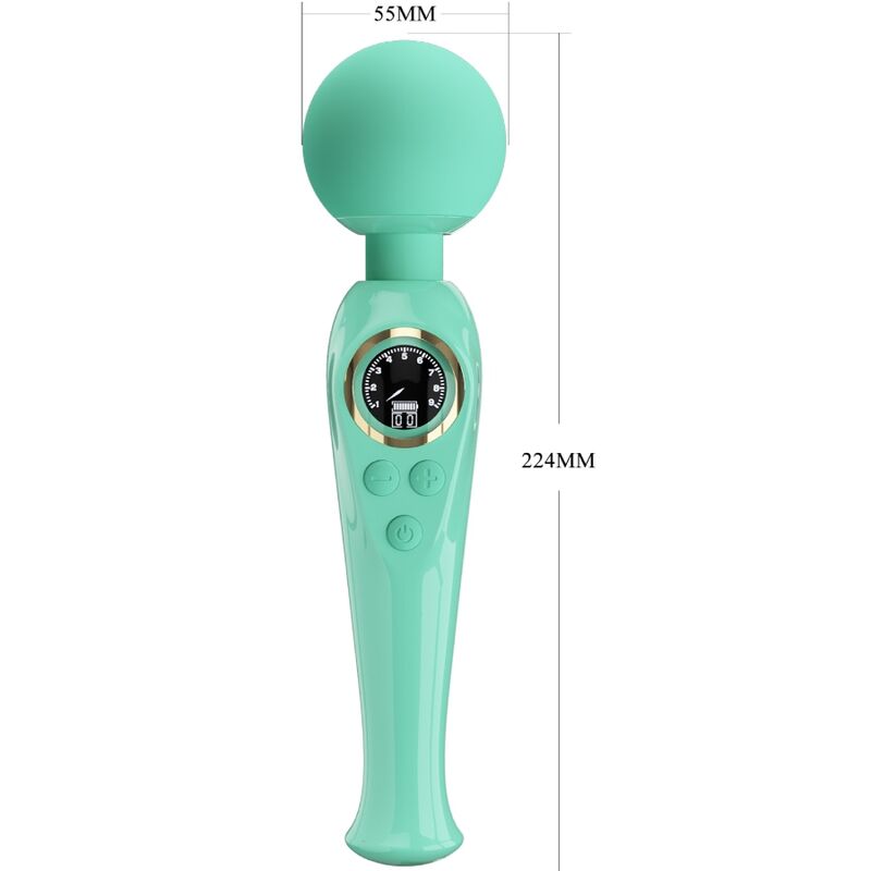 PRETTY LOVE LED Vibrateur Baguette Verte Skyler — accessoires inclus