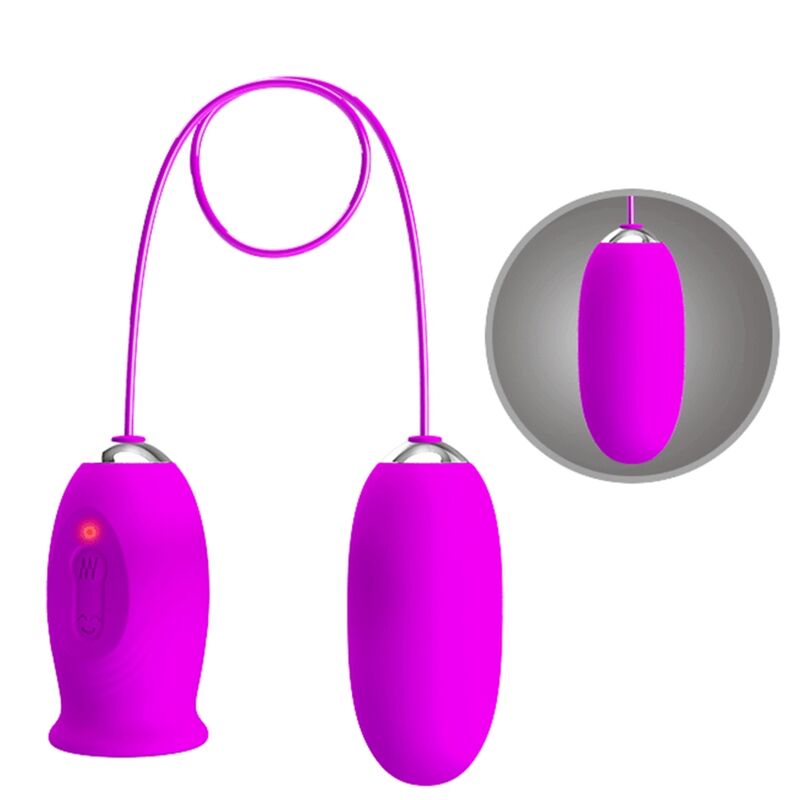 PRETTY LOVE FLIRTATION Vibrateur Rechargeable Daisy Dual Egg Violet — accessoires inclus