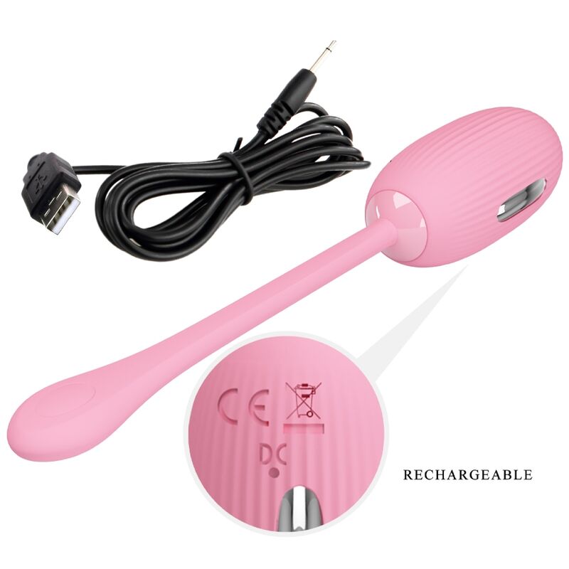 PRETTY LOVE SMART Oeuf Vibrant Rechargeable Rose Doreen — accessoires inclus