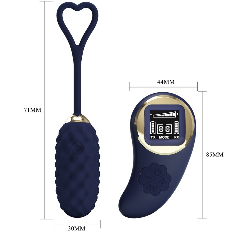PRETTY LOVE LED Oeuf Vibrant Télécommande Vivian Blue — accessoires inclus