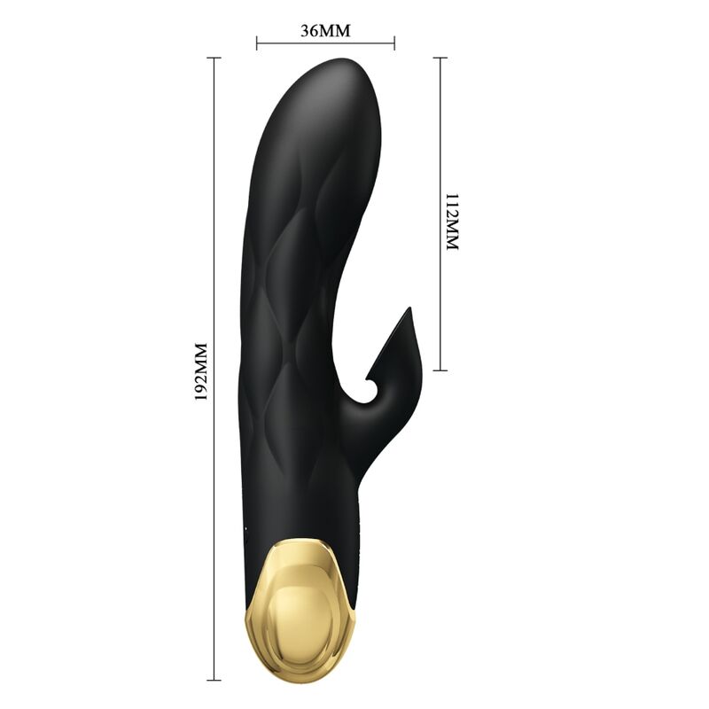 PRETTY LOVE C-TYPE VIBRATEUR LUXE RECHARGEABLE NOIR PLAQUÉ OR — vue arrière