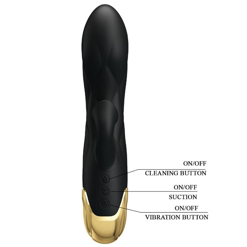 PRETTY LOVE C-TYPE VIBRATEUR LUXE RECHARGEABLE NOIR PLAQUÉ OR — vue alternative