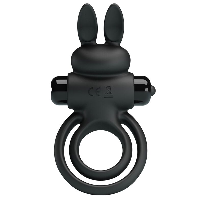 PRETTY LOVE - Anneau De Lapin Vibrator Iii Pour Pénis Noir