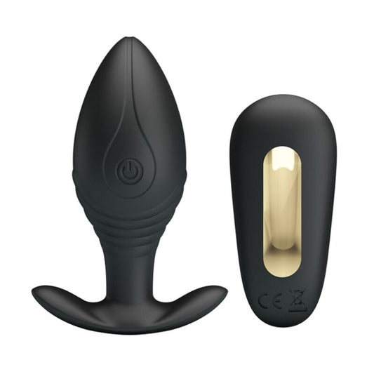 PRETTY LOVE BOTTOM VIBRATEUR RECHARGEABLE REGINA ANAL PLUG NOIR - Aura Intime
