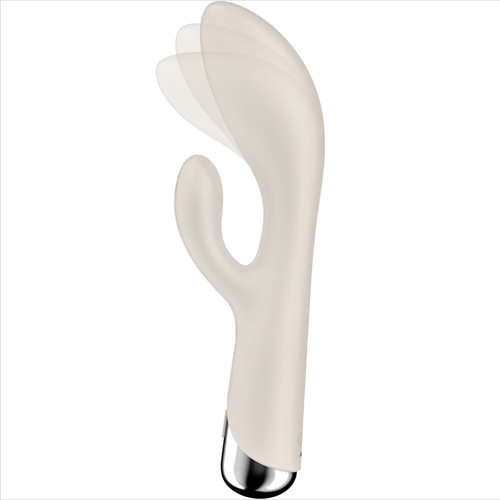 SATISFYER VIBRATOR Spinning Rabbit 1 Clitoris Stimulation Point G Beige — accessoires inclus