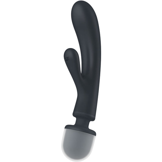 SATISFYER VIBRATOR Masseur Vibrateur Lapin Triple Lover Gris - Aura Intime