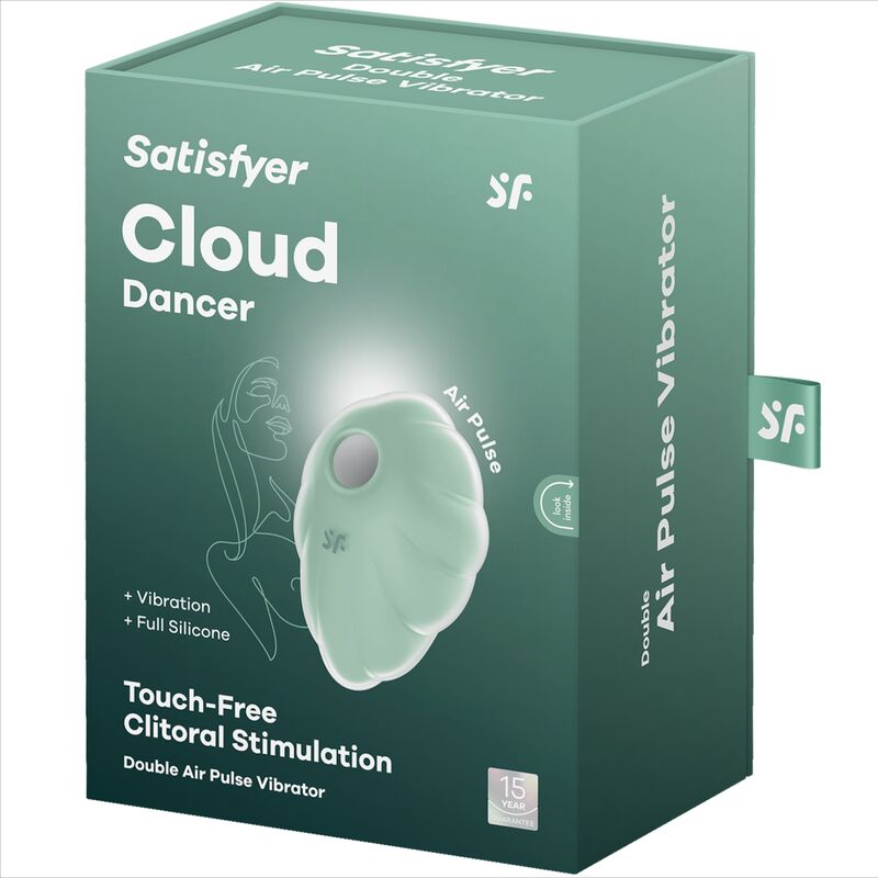 SATISFYER AIR PULSE Vibrateur Cloud Dancer Vert Air Pulse — accessoires inclus