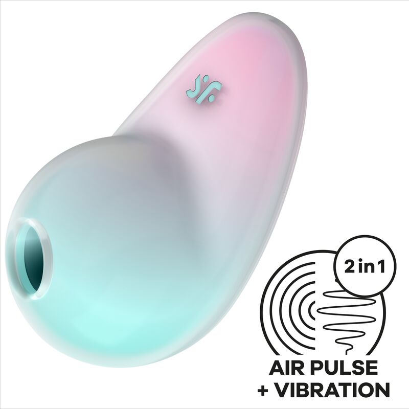 SATISFYER AIR PULSE Stimulateur Pixie Dust Bleu Air Pluse — accessoires inclus