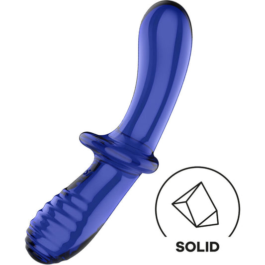 SATISFYER - Gode Double Cristal Bleu