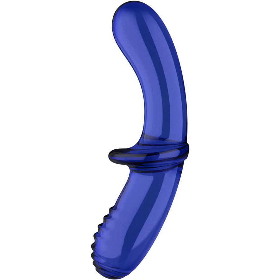 SATISFYER CRYSTAL GODE DOUBLE CRISTAL BLEU — vue détaillée