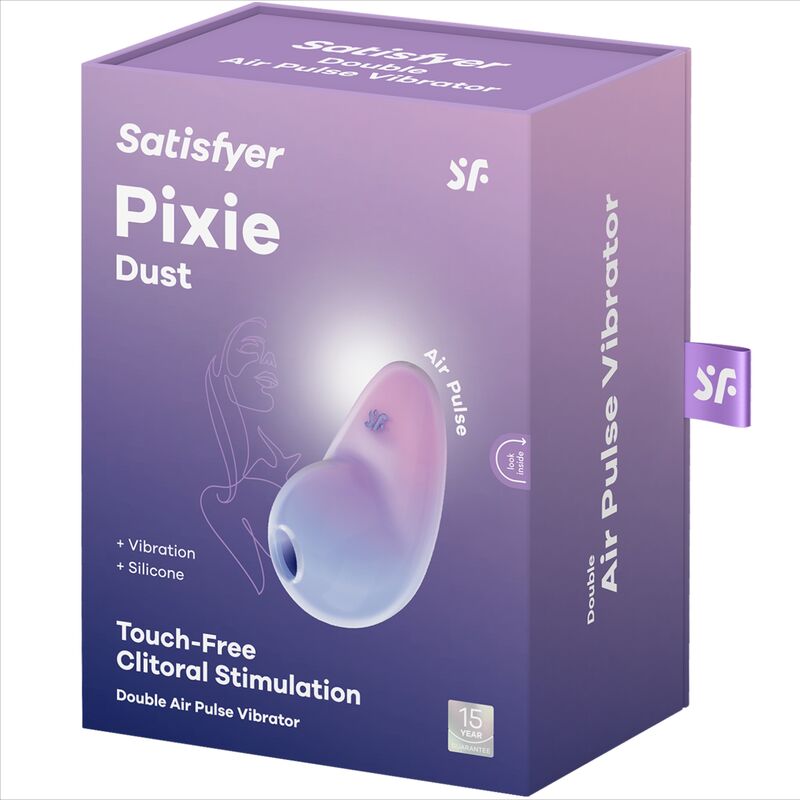 SATISFYER AIR PULSE Stimulateur Pixie Dust Lilas Air Pluse — accessoires inclus