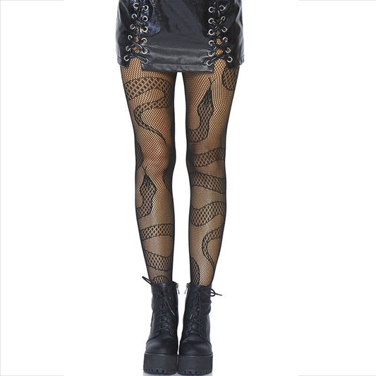 LEG AVENUE HOSIERY Bas Net Serpents Noir - Aura Intime