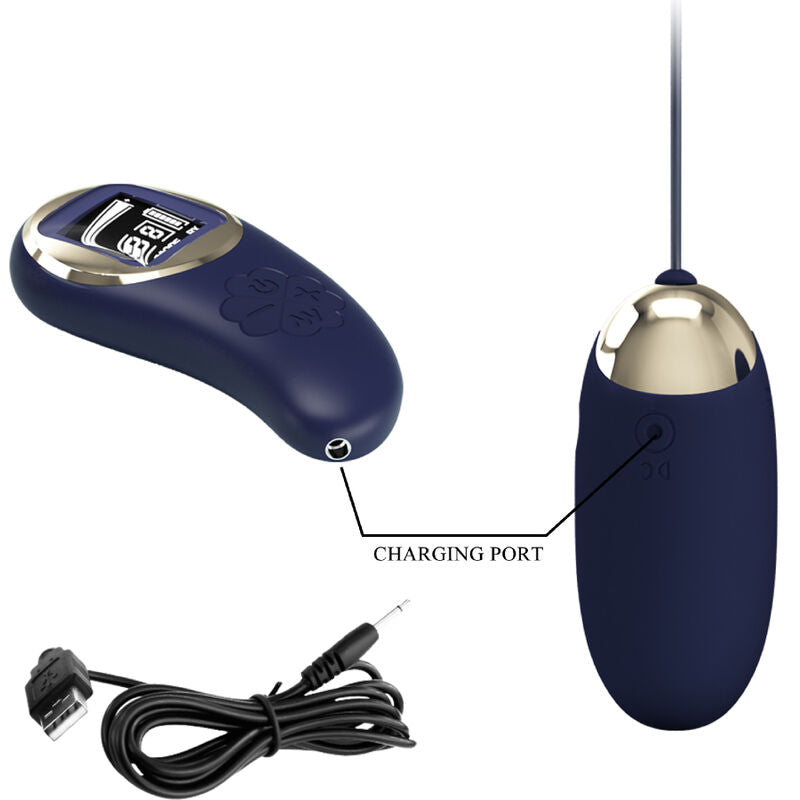 PRETTY LOVE LED Télécommande Oeuf Vibrant Mina Bleu — accessoires inclus