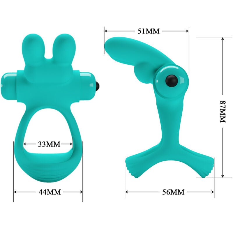 PRETTY LOVE - Anneau Vibrateur Lapin Vert Dante
