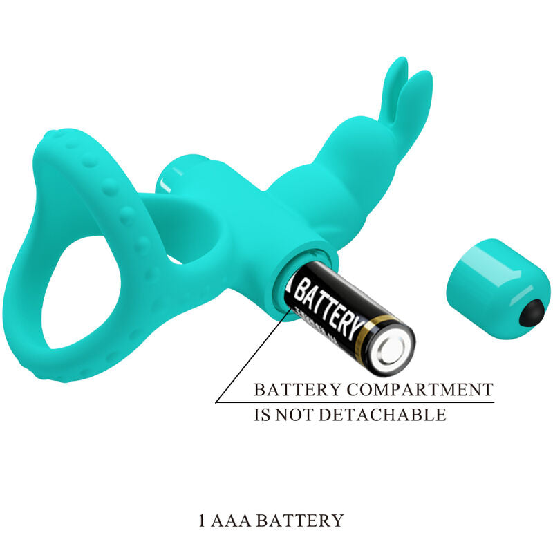 PRETTY LOVE MALE ANNEAU VIBRATEUR LAPIN VERT FIGGY — accessoires inclus