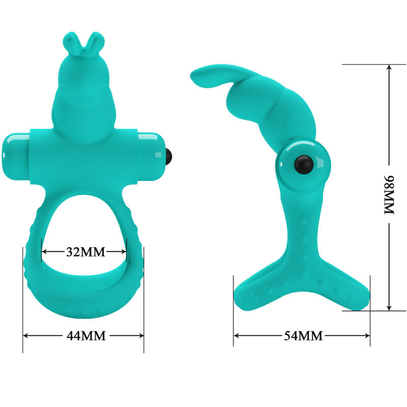 PRETTY LOVE MALE ANNEAU VIBRATEUR LAPIN VERT FIGGY — vue arrière