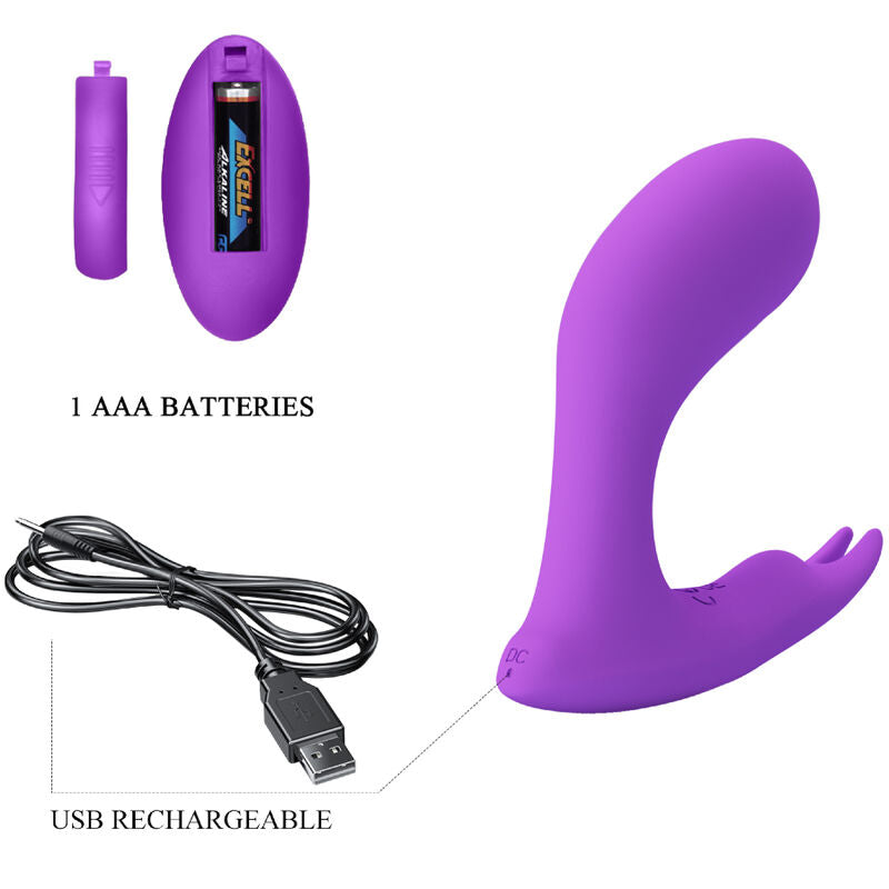 PRETTY LOVE BOTTOM Télécommande À Vibration Pulsation Idabelle Violet — accessoires inclus