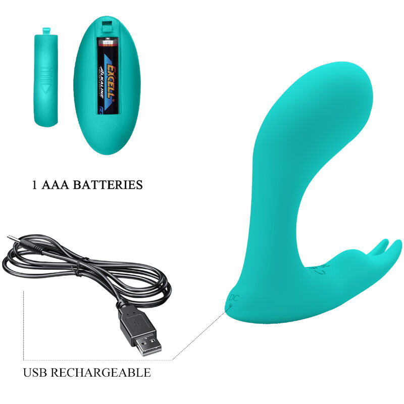 PRETTY LOVE BOTTOM Télécommande À Vibration Pulsation Idabelle Bleu — accessoires inclus