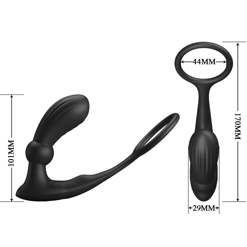 PRETTY LOVE - Anneau Anal Et Vibrateur Warren Noir