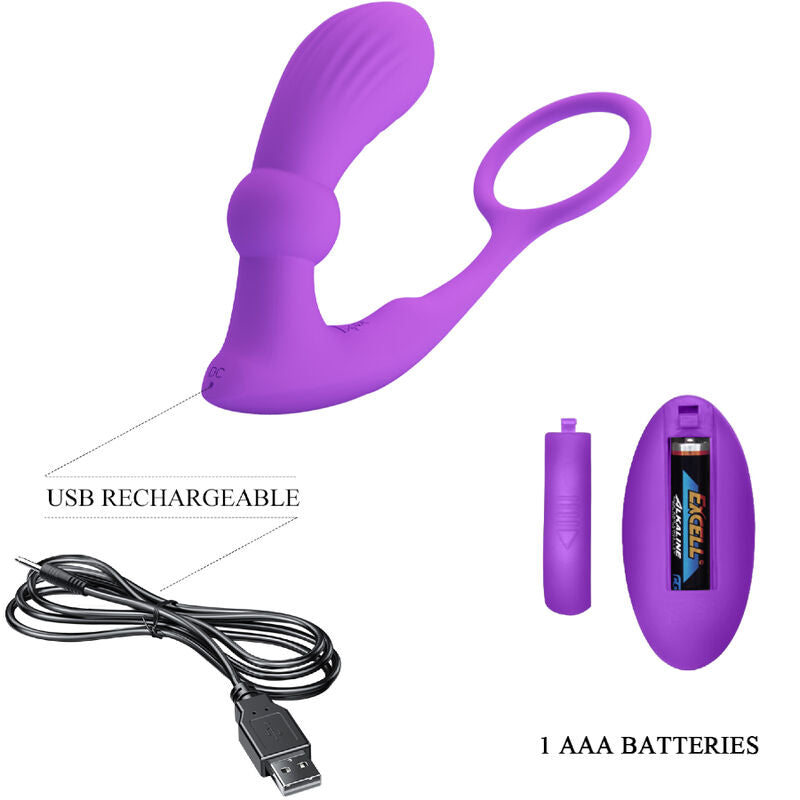 PRETTY LOVE - Warren Ring And Purple Anal Vibrator