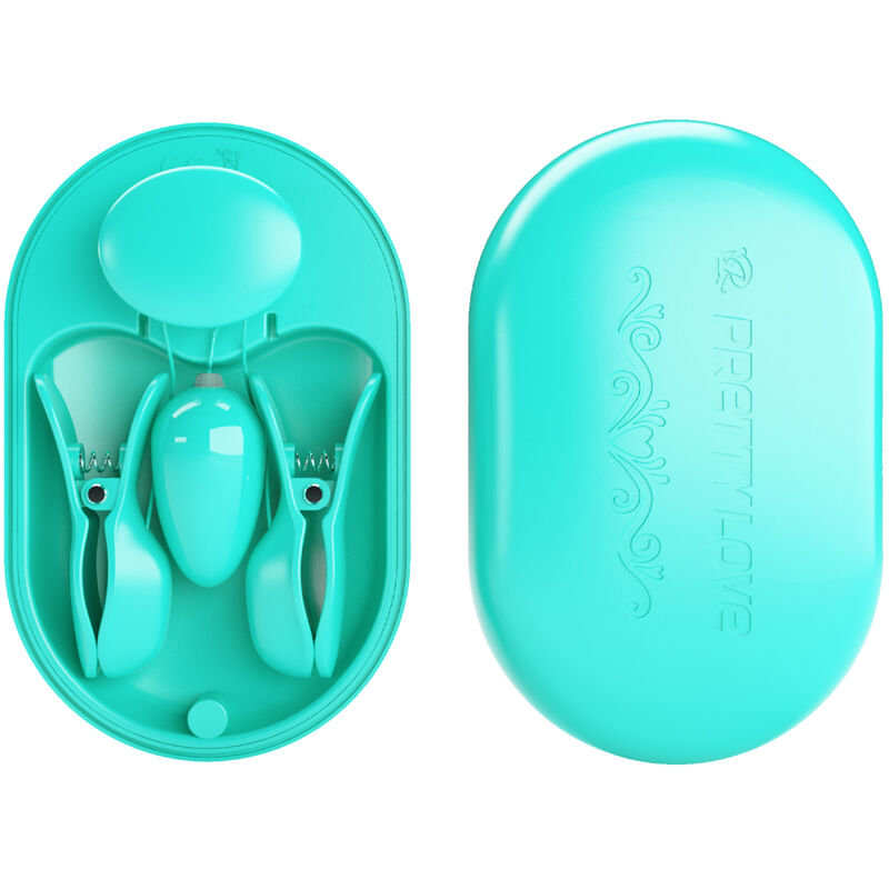 PRETTY LOVE FLIRTATION BOITE SURPRISE PINCE A ELECTRO STIMULATION BLEUE — vue détaillée