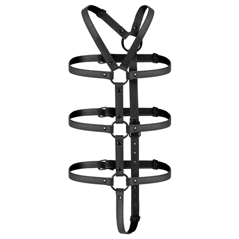 FETISH SUBMISSIVE BONDAGE Harnais Réglable Torse Bras — vue alternative