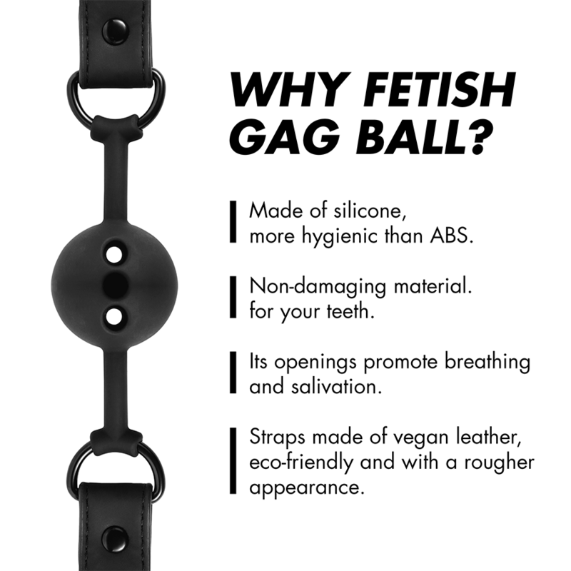 FETISH SUBMISSIVE BONDAGE Bâillon À Boule Silicone Respirant — vue arrière