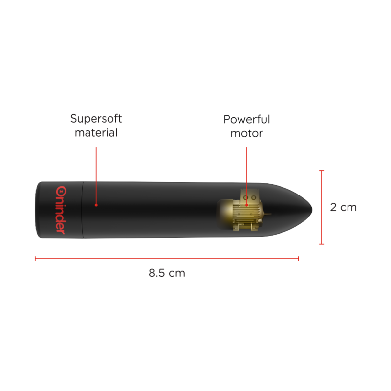 ONINDER Berlin Vibrateur Bullet Noir 9 Modes 8,5 X 2 Cm - Applica... — vue arrière