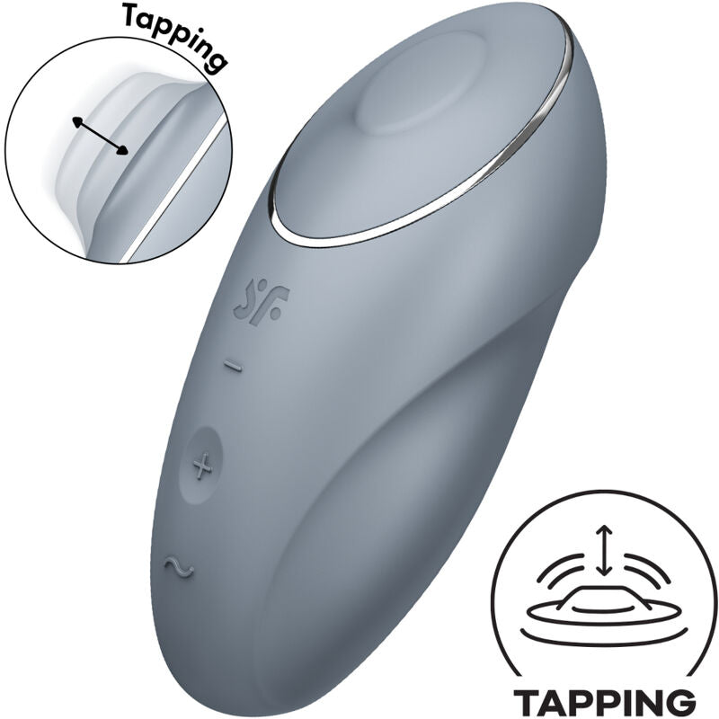 SATISFYER LAYONS TAP & CLIMAX 1 VIBRATEUR LAY-ON GRIS — vue arrière