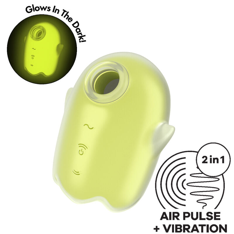 SATISFYER AIR PULSE Glowing Ghost Air Pulse & Vibrateur Jaune — vue arrière
