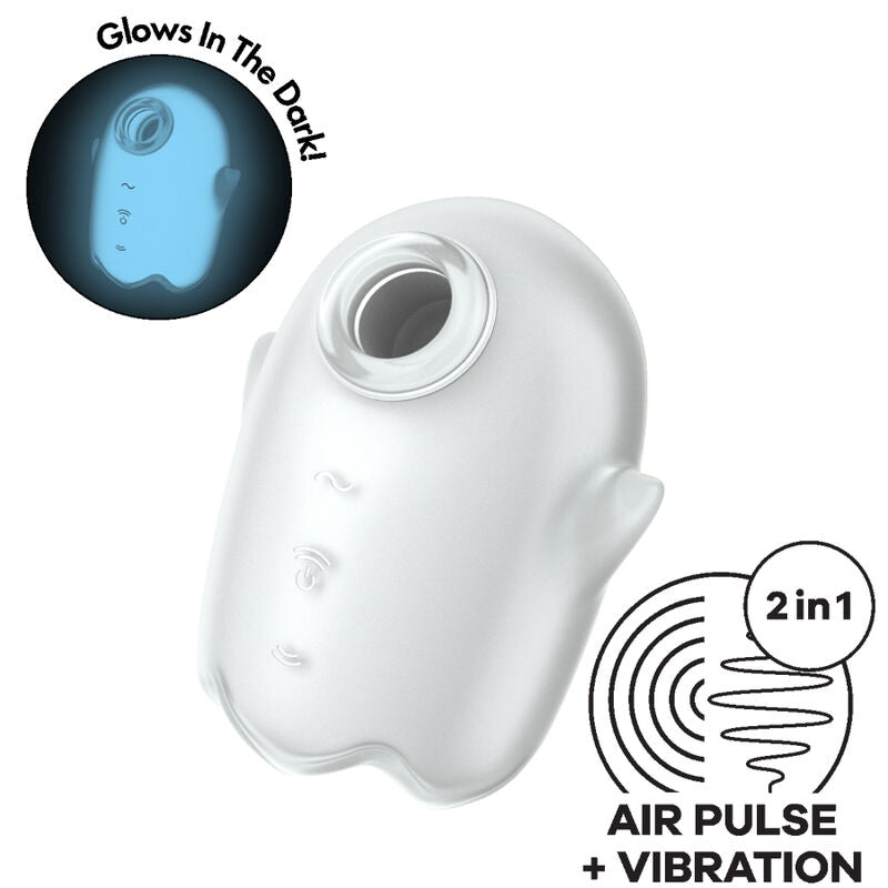 SATISFYER AIR PULSE Glowing Ghost Air Pulse & Vibrateur Blanc — vue arrière
